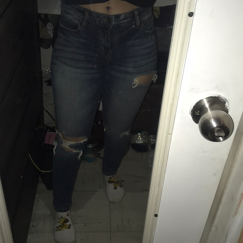 Dark washed shorts